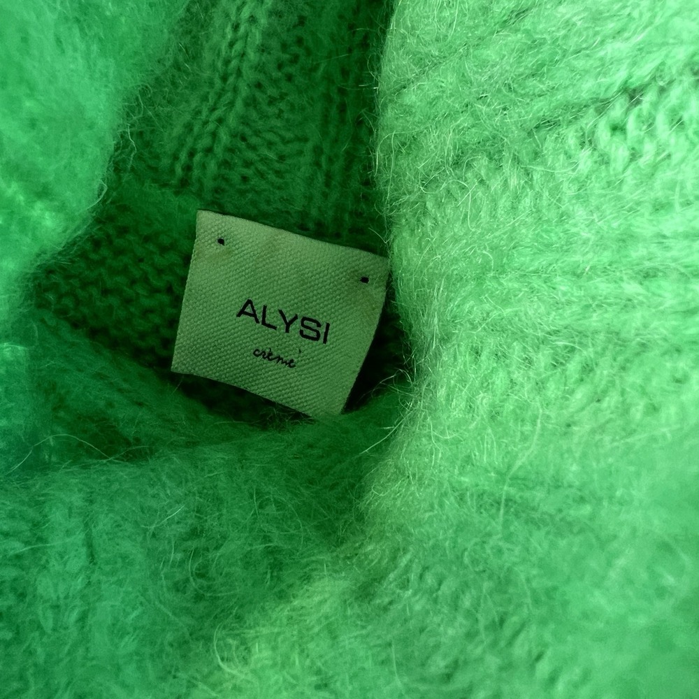 ALYSI Mohair blend Made in Italy Size Med Turtle neck Sweater Green - Picture 12 of 16
